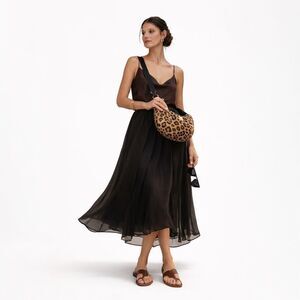 Loeffler Randall Leopard Print Nylon Jillian Shoulder Crossbody Sling Bag, New